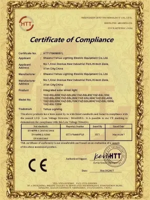 CE-LVD Solar street light ROHS-Yahua lighting.webp